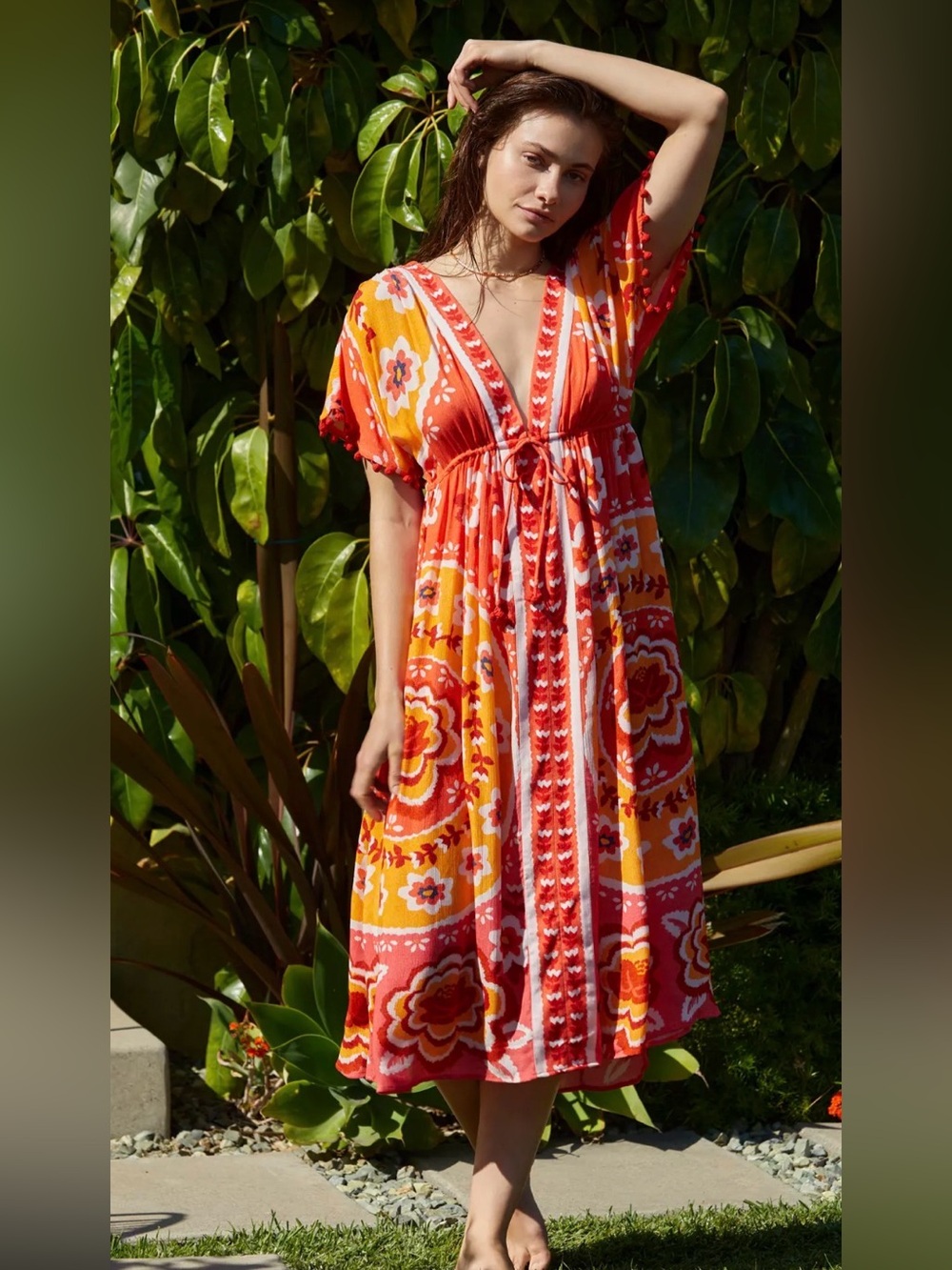 Farm Rio V-Neck Cover Up Dress  Size S